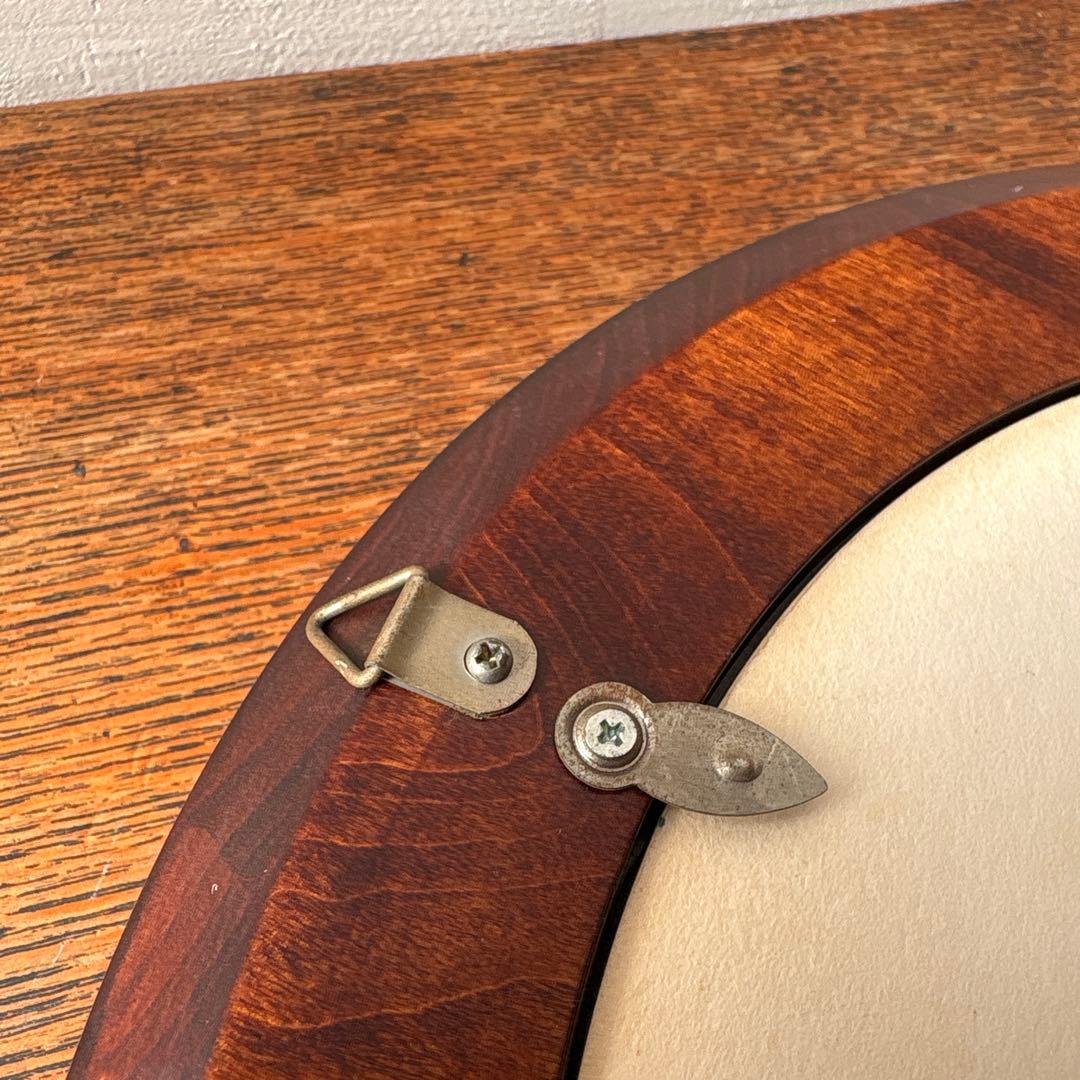 木製 無垢材 くり抜き 削りだし 丸窓 フォトフレーム 円形額縁