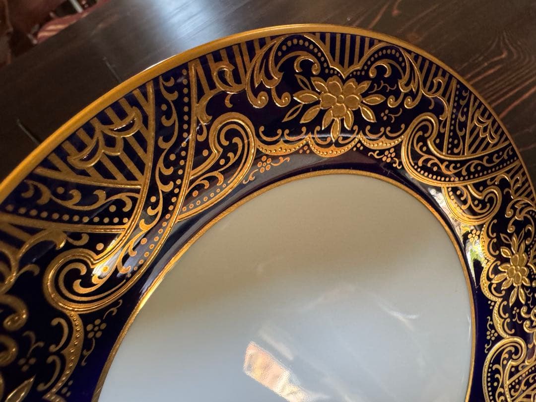 ノリタケ スタジオコレクション 金彩瑠璃色皿 21㎝ 5枚セット