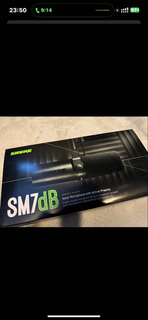 SHURE SM7dB ダイナミックマイク 美品 動作確認済み 配信・収録用 楽天市場】SHURE シュア SM7dB プリアンプ内蔵ダイナミックマイク