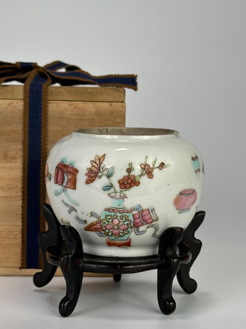 中国清代　粉彩雑宝文　水洗　水盂　文房具　唐物　時代　古玩 中国清代 粉彩雑宝文 水洗 水盂 文房具 唐物 時代 古玩 - メルカリ