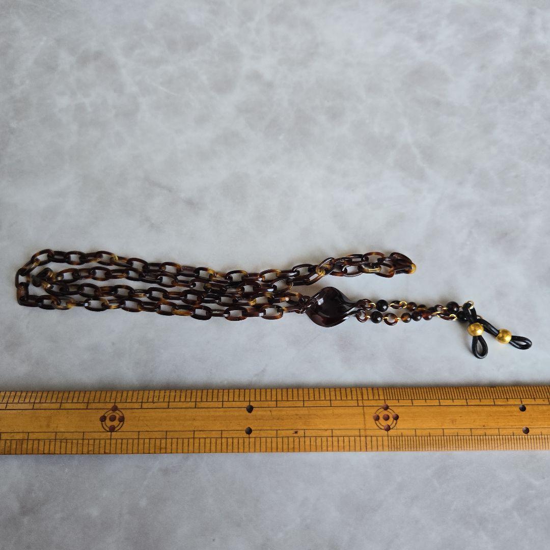 鼈甲メガネチェーン本鼈甲7べっ甲着物工芸品大人のメガネチェーン