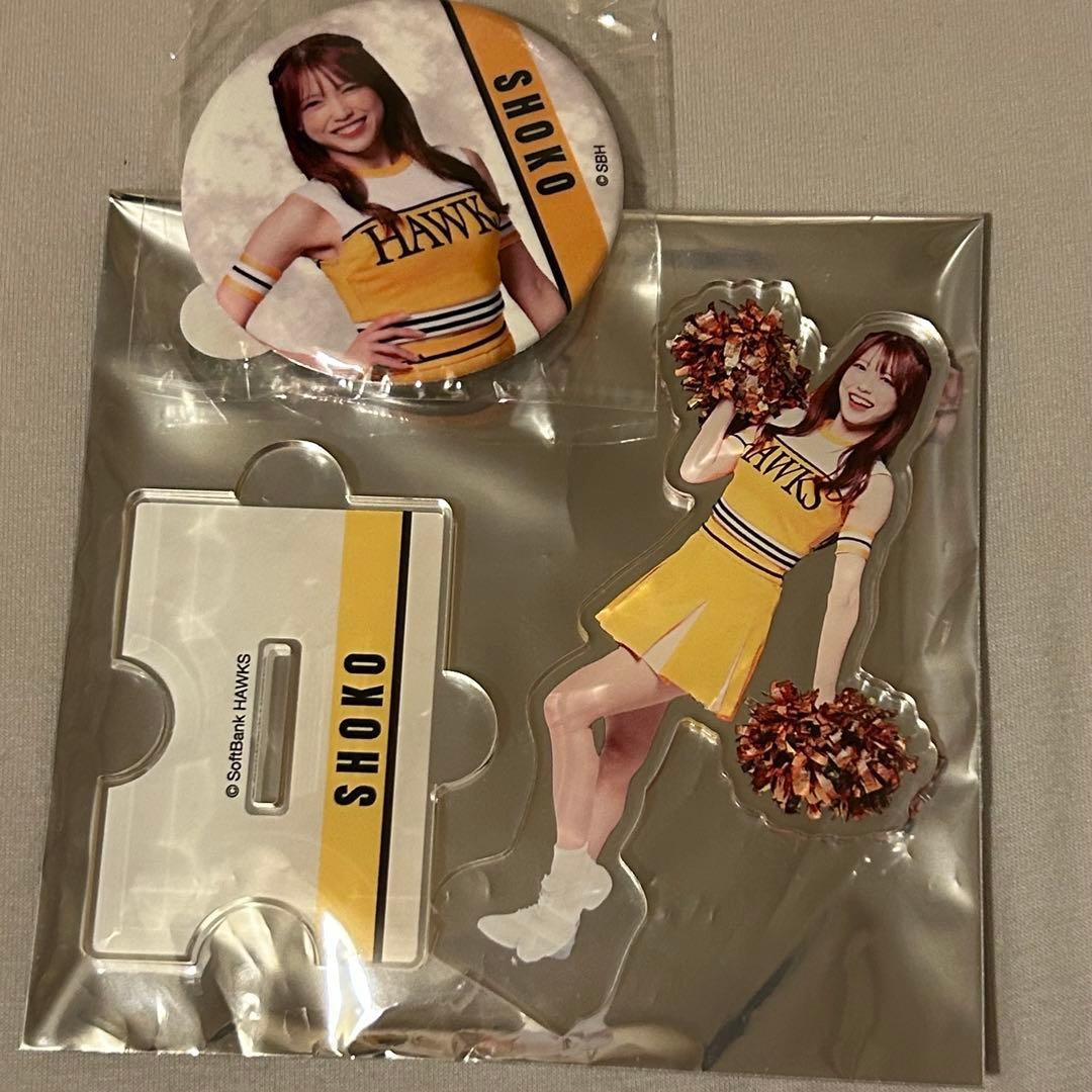 若鷹ガチャ ハニーズ アクリルスタンド 缶バッジ SHOKO 新商品】若鷹ガチャ ホークスパフォーマーver.／すみっコぐらしコラボ