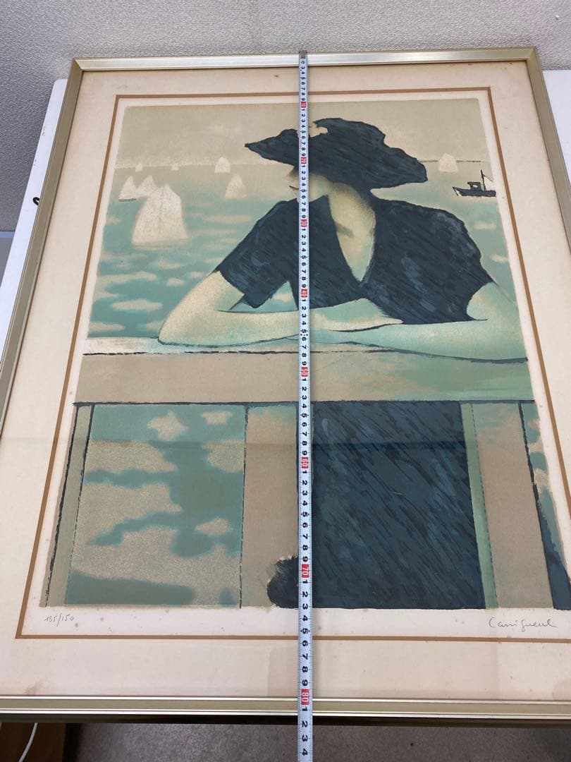 3-3332 【保証書付き】真作 直筆サイン J.P.カシニョール リトグラフ