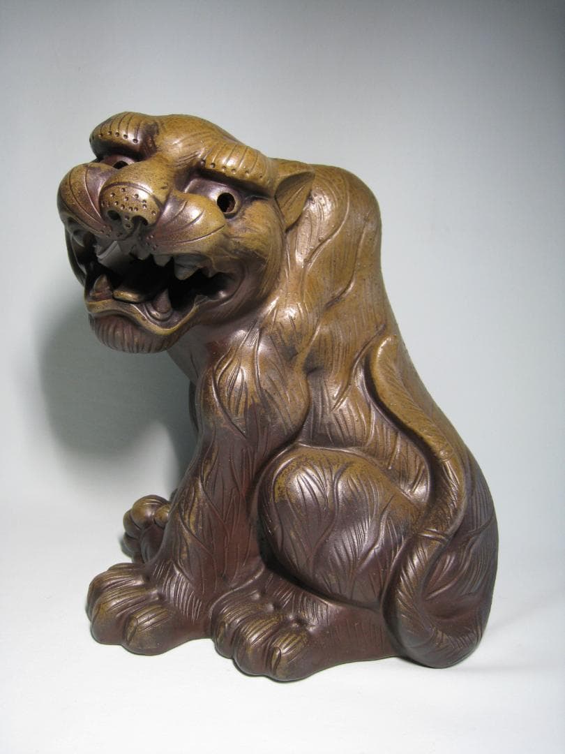 備前焼　【虎】置物 　 特大高さ約29㎝ 備前焼 【虎】置物 特大高さ約29㎝ Yahoo!オークション -「虎 置物