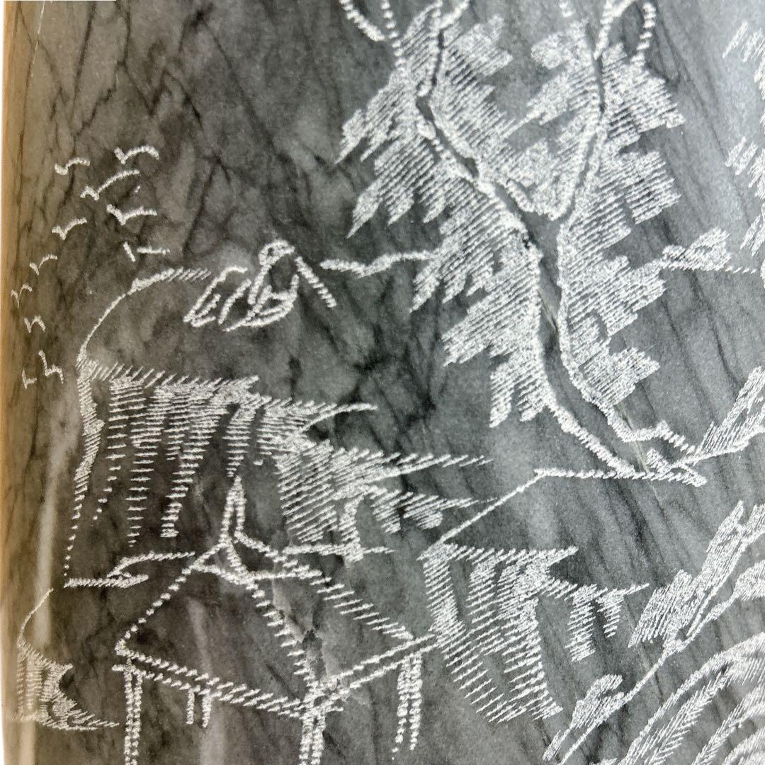 昭和54年製 1979年 大理石 花瓶 壺 山水彫刻 約56cm 14.4kg