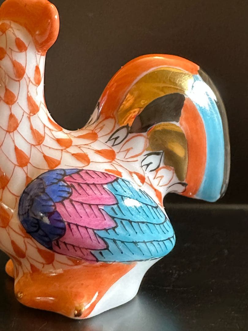 ヘレンド HEREND フィギュリン 鶏 とり 干支 酉 4㎝ 手のひらサイズ