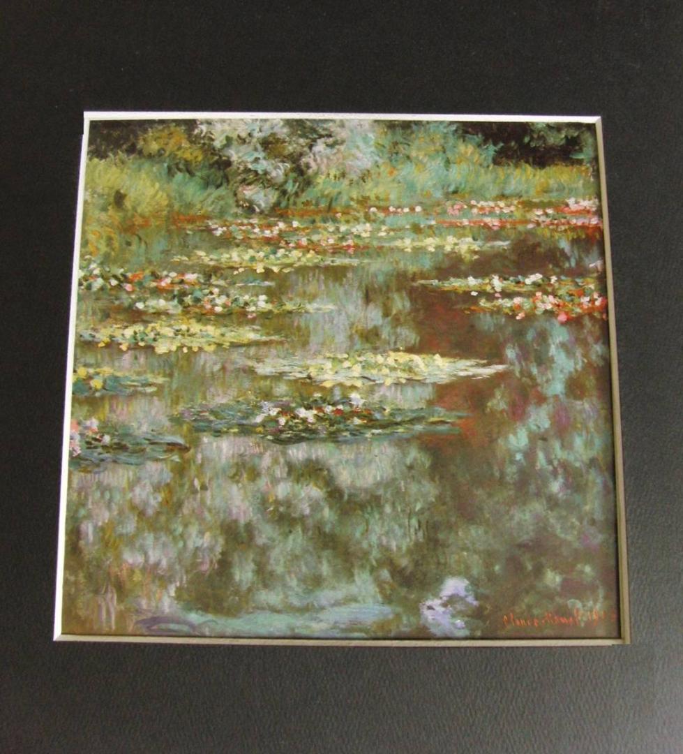 クロード・モネ、「Water Lily Pond」、厳選、希少大判画集・額装画