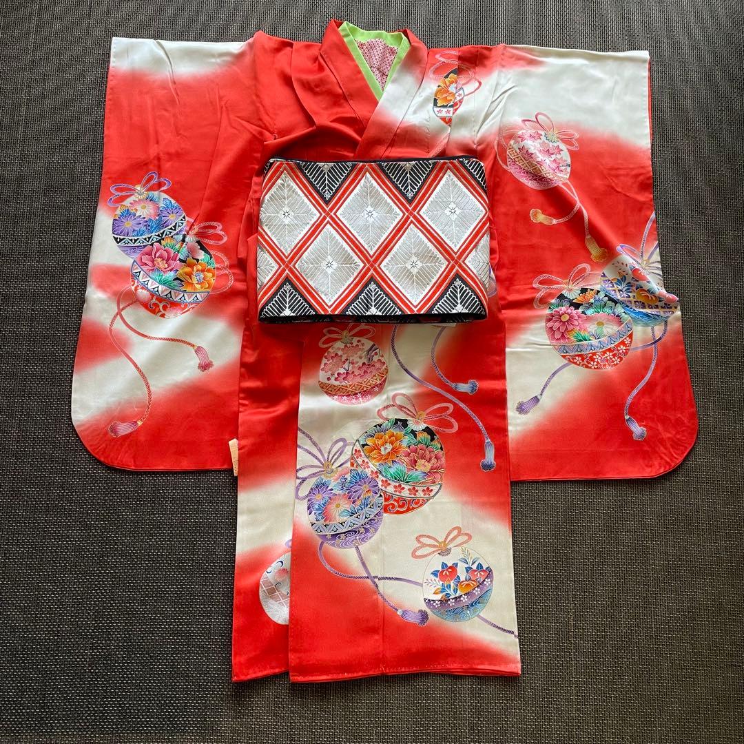 七五三　着物　長襦袢　袋帯　7才　女の子　クリーニング済み 楽天市場】七五三 着物 7歳 七歳 女の子 四つ身 長襦袢 重ね衿 生成り