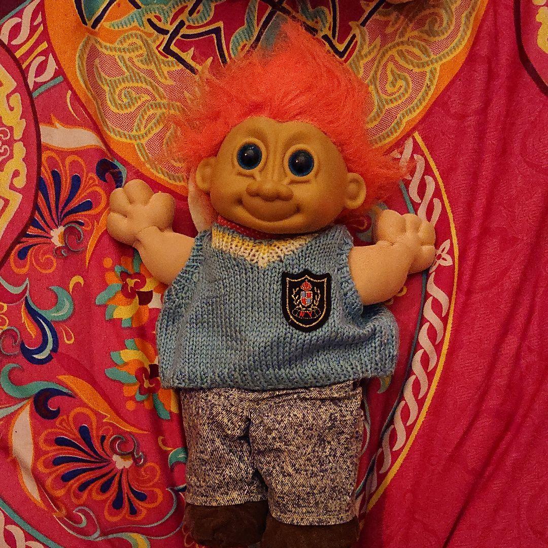 トロール人形 ヴィンテージ 夢が叶う 希少 特大 ヴィンテージ ラス トロール人形 3 体セット、3 インチ トロール