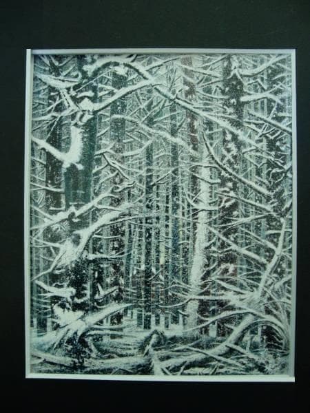 岡鹿之助、【林】、希少な大判額装用画集より、美品、日本人画家、新品