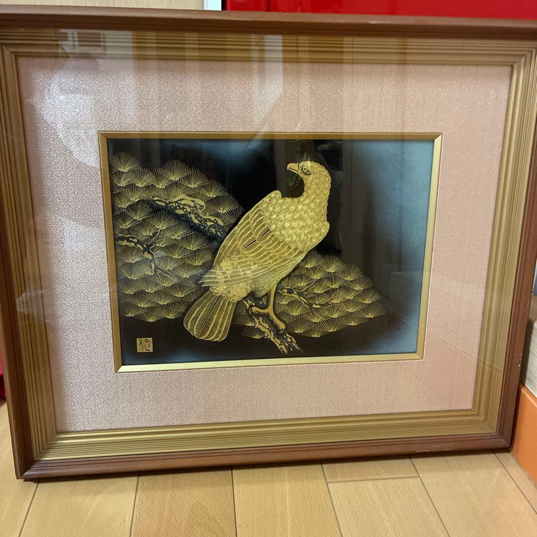 輪島塗沈金額装　鷹 Yahoo!オークション -「輪島塗 沈金 額」の落札相場・落札価格