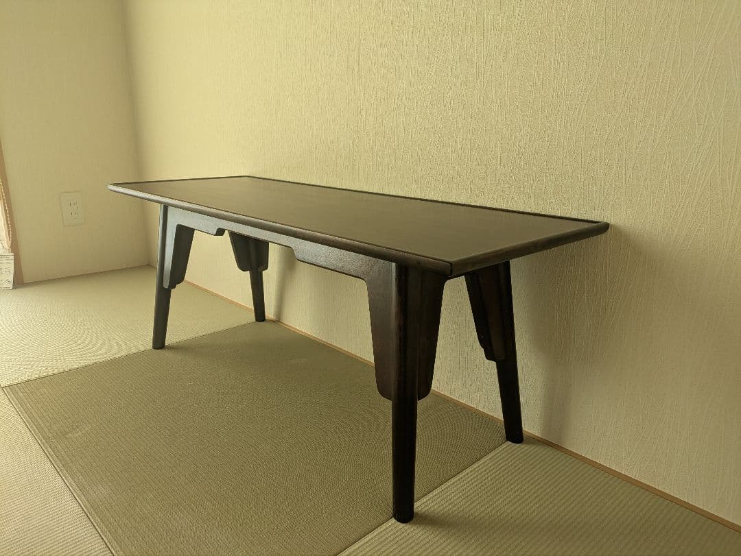 【松本民芸家具】 ローテーブル 座卓 和モダン ビンテージ 天板塗装補修済 座卓 幅180cm タモ突板 ローテーブル 和モダン なぐり加工 木製