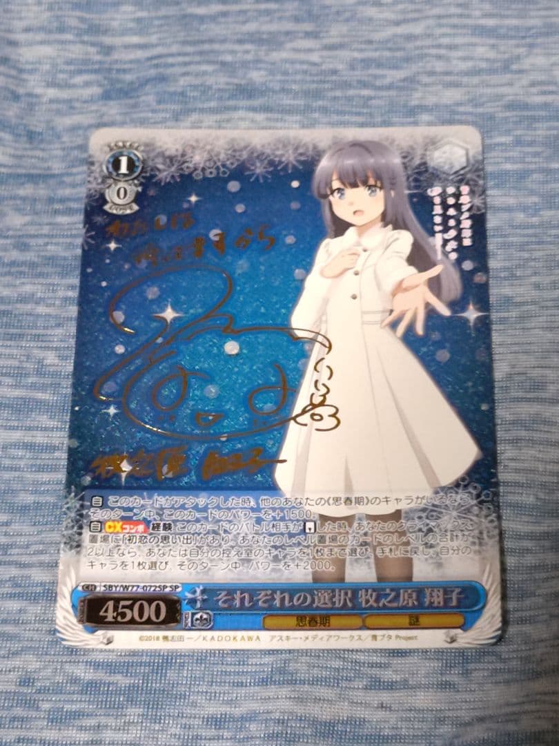 ヴァイスシュバルツ　青ブタ　牧之原翔子　サイン　水瀬いのり Amazon.co.jp: それぞれの選択 牧之原 翔子 SP サイン 青ブタ : おもちゃ