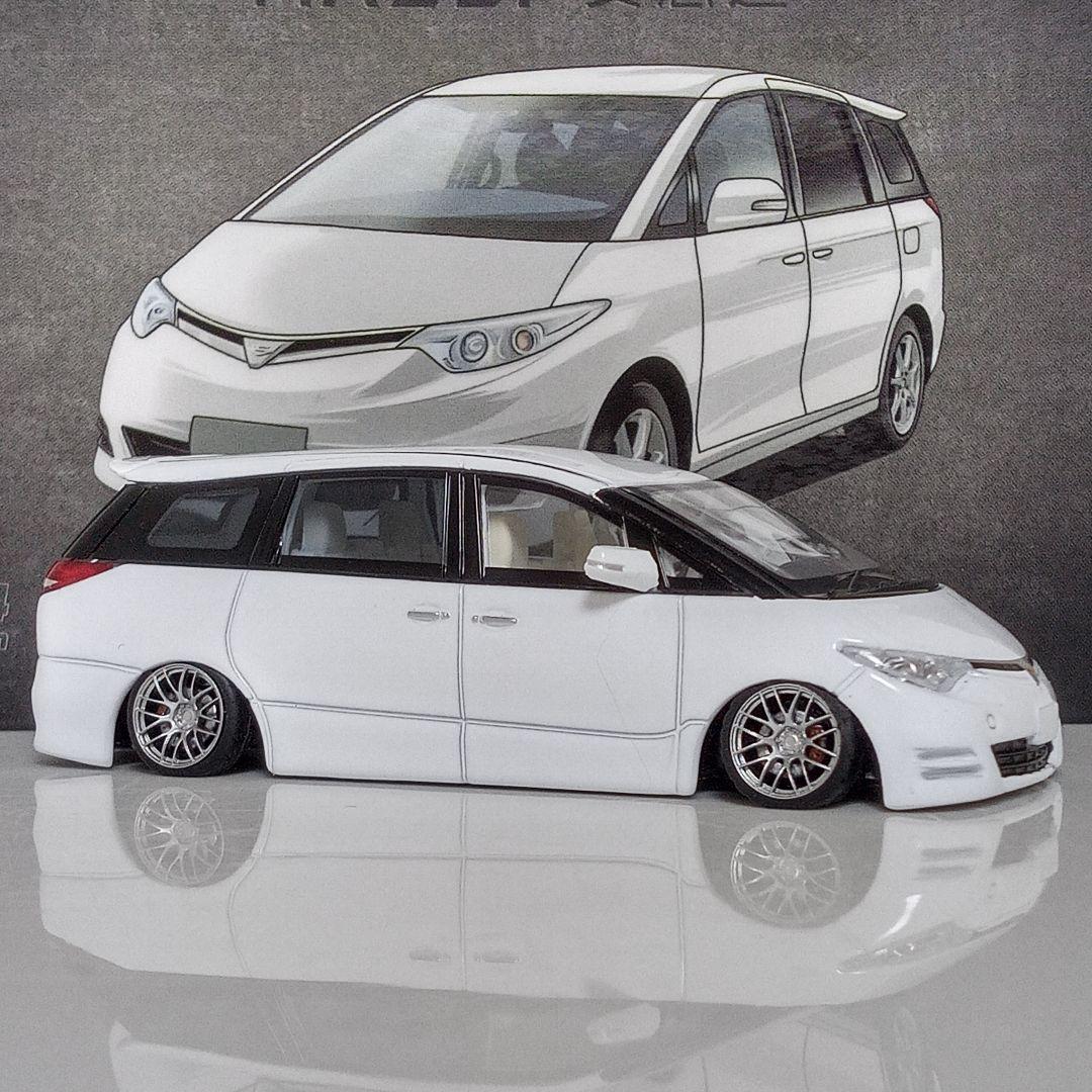MASDI 50エスティマ 改　ホワイト MASSDI MASDI 1/64 TOYOTA ESTIMA トヨタ エスティマ GSR50 ホワイト