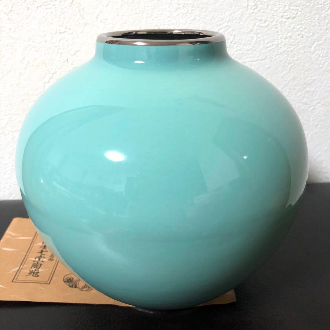 未使用】 富士七宝陶苑 七宝焼 花瓶 花入 フラワーベース カトレアが