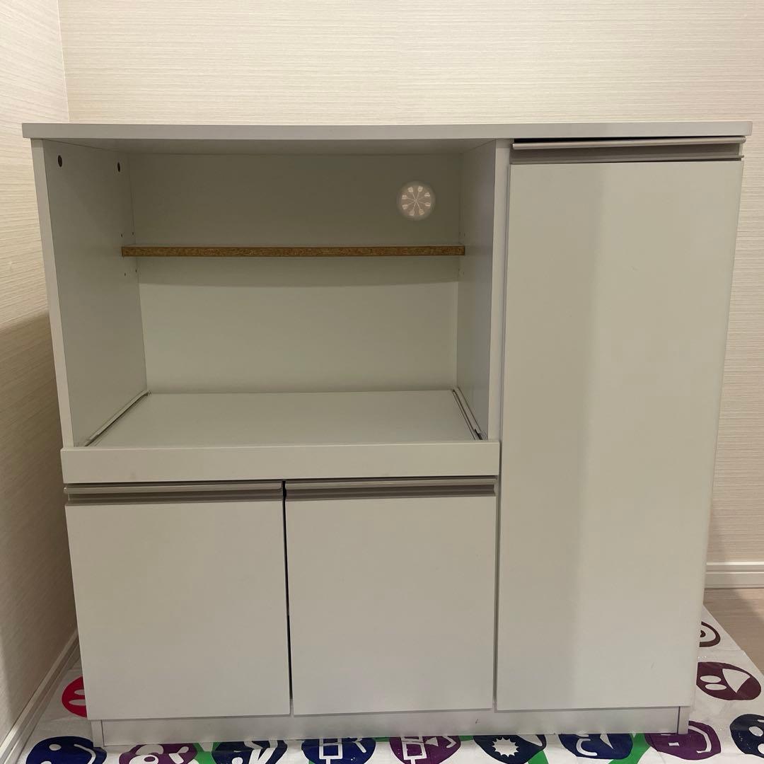 ホワイトキッチンカウンター KI-2093 シンプルな白＆ナチュラルのキッチンカウンター・幅120