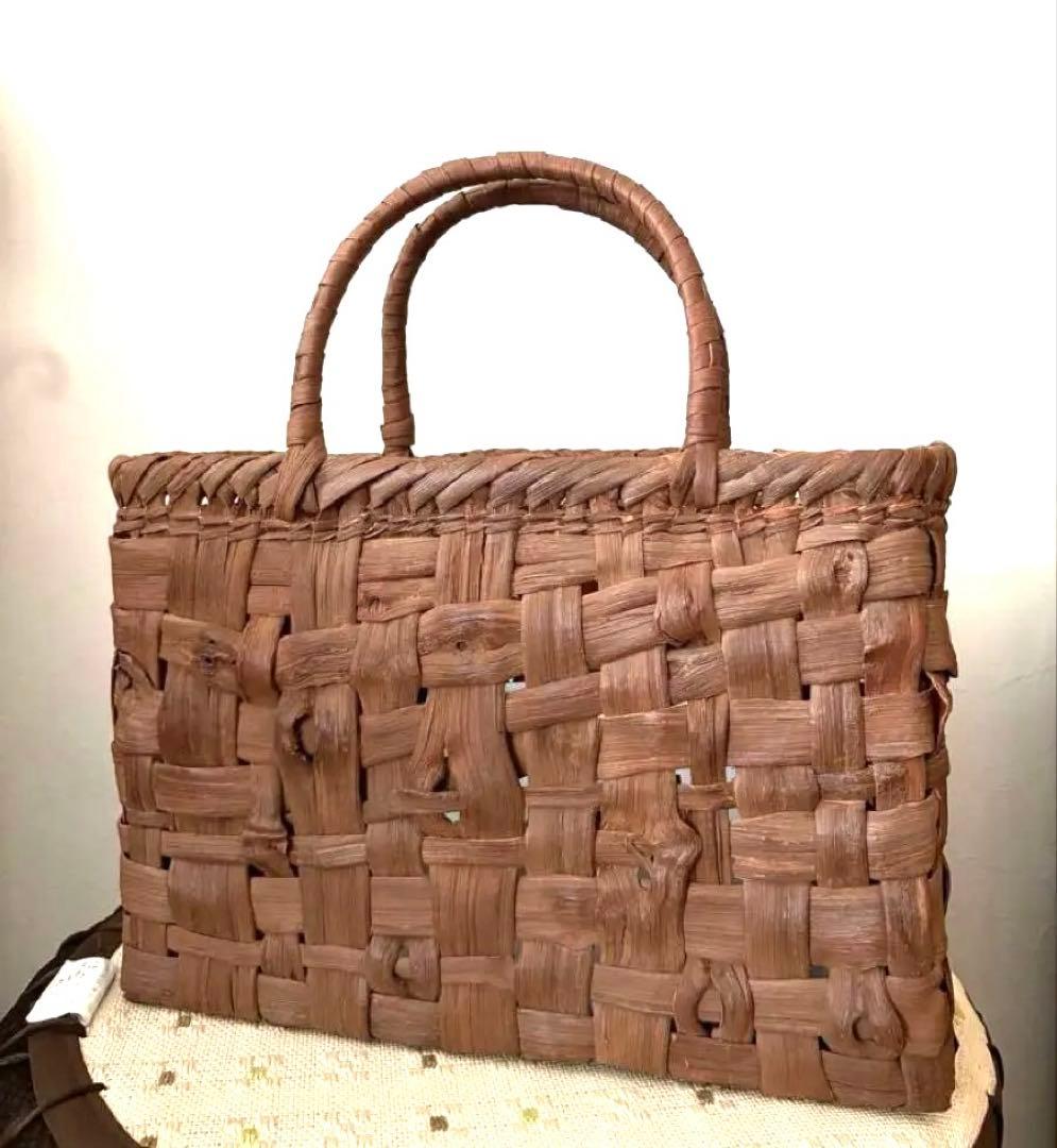 国産山葡萄一番皮　市松編みの籠バッグ 純国産 山葡萄かごバッグ 超極太市松編み : おまめ - 通販 - Yahoo