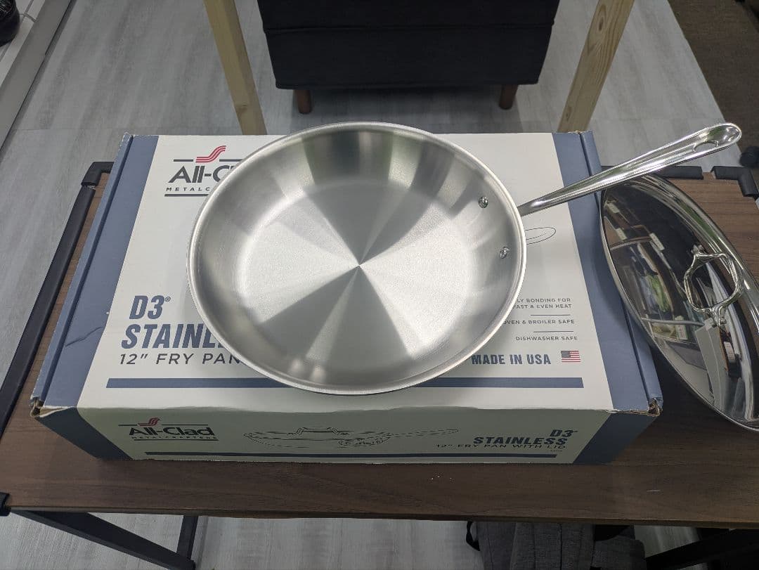 新品未使用 オールクラッド/All Clad 12インチ D3 フライパン Amazon | All-Clad D3 Stainless Steel Frying Pan Set, 10 & 12 Inch