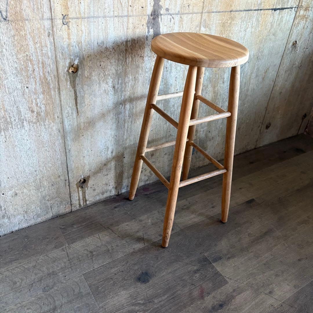 GALLUP ギャラップ　チーク ラウンドトップ スツール　30インチ　③ 木製 ハイスツール】GALLUP | チーク ラウンド トップ スツール (30