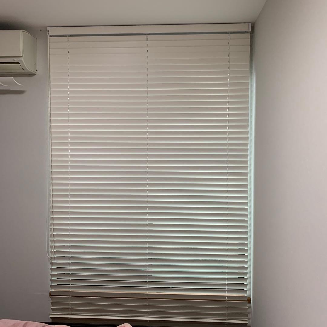 木製ブラインド　白　取り付け金具付き　幅151 縦222 TOSO（トーソー） ブラインド 幅170cm TOSO スポーラR アルミ