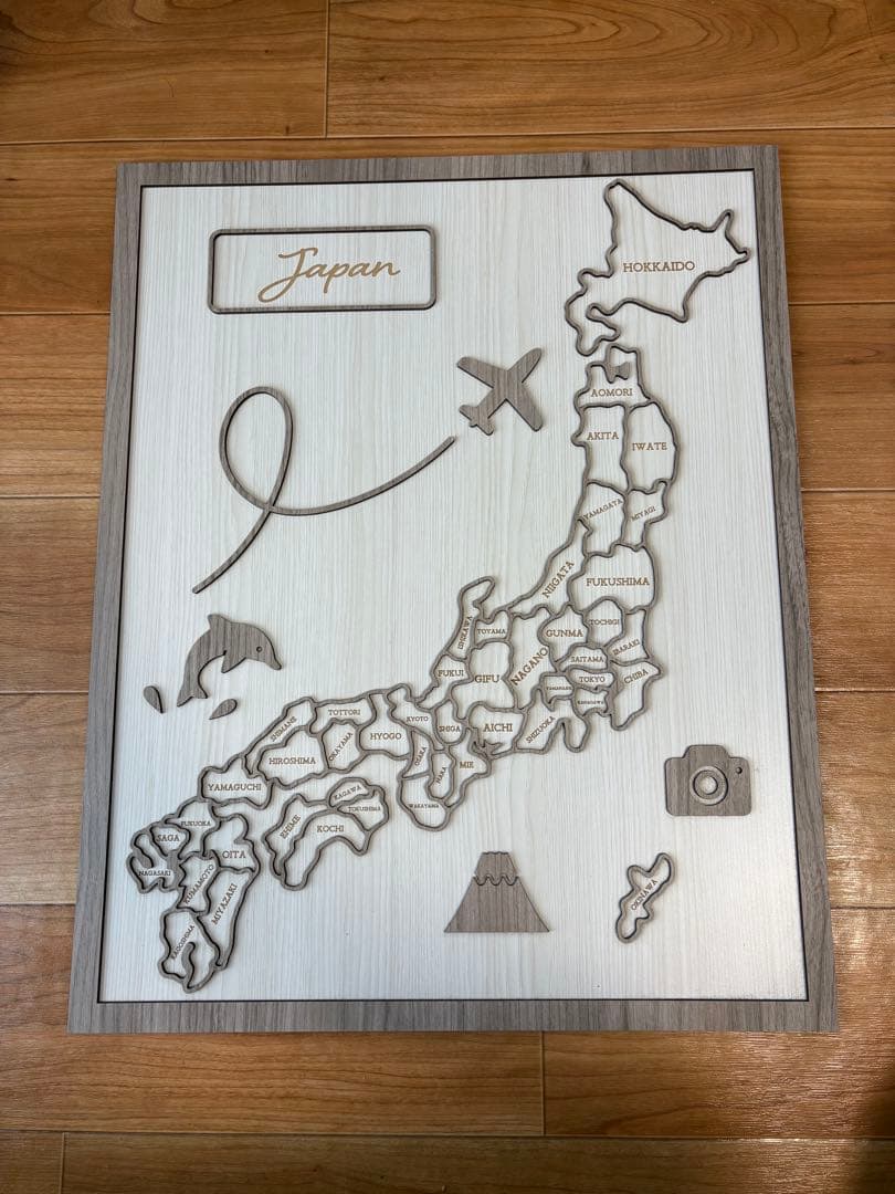 日本地図 木製ウェルカムボード　パズル 吉備ワークホーム / 木製パズル ジグソーJAPAN スタンダードLを贈る