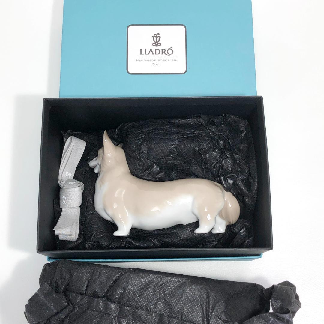 美品・箱付き】リヤドロ／ウェルシュ コーギー フィギュリン 置物