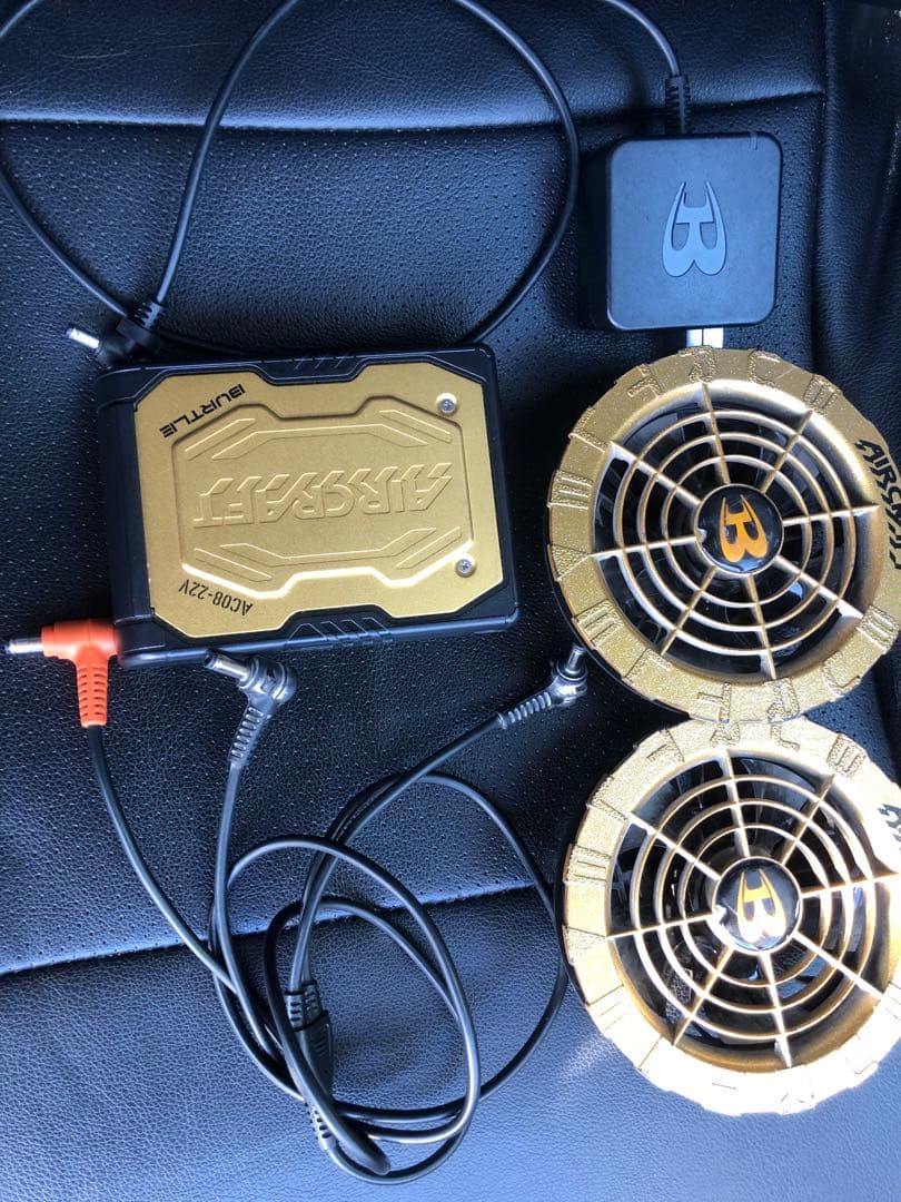 空調服用ファンセット AKZ-180KV ゴールド 空調作業服 28V対応 ファンセット 空調ウェア ファン付きウェア用