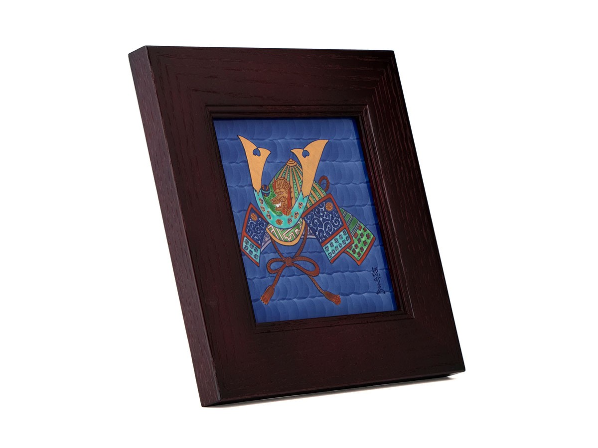 源右衛門窯 染錦兜絵 陶額・大 / げんえもんがま 染錦兜絵 陶額・大