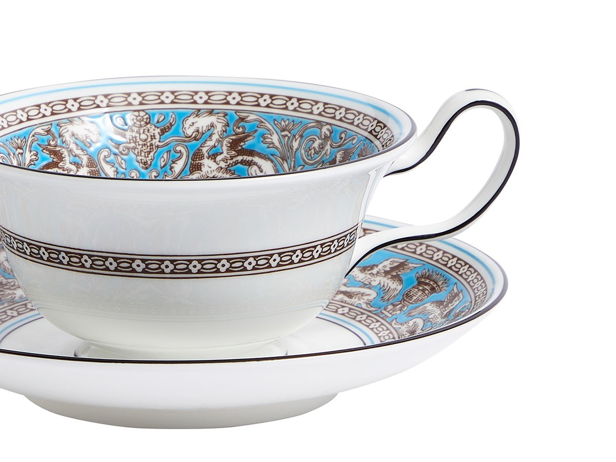 WEDGWOOD FLORENTINE TURQUOISE TEACUP & SAUCER / ウェッジウッド