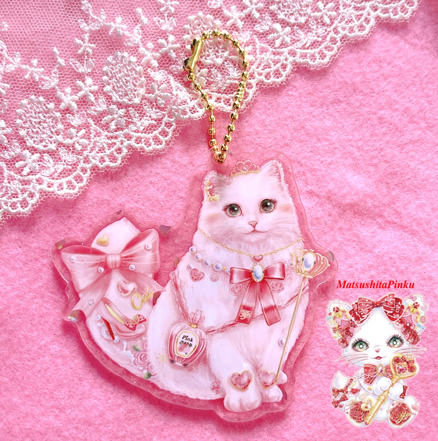 キラキラ夢とラメハートのお姫様のための特別な結びつきRadiant猫